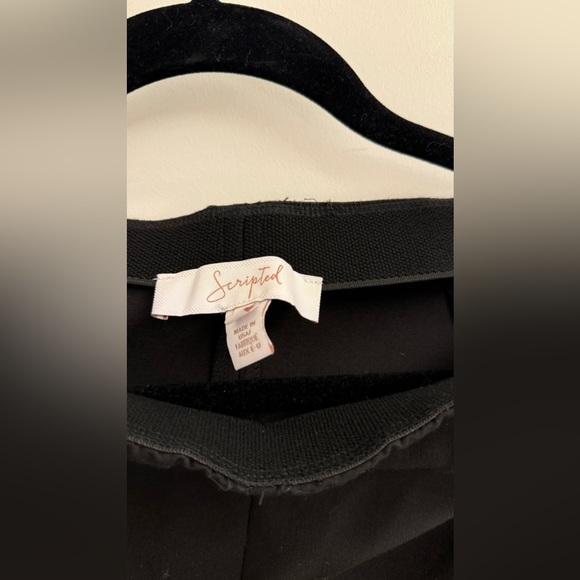 Scripted Black Flared Ruffle Pants - Picture 3 of 5